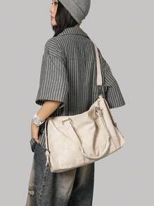 New Vintage Short Trip Bag, Fashion Versatile Large Capacity Waterproof Shoulder Bag, Student School Campus Messenger Bag, Minimalist Couple Handbag Bag For School School Accessories School Stuff