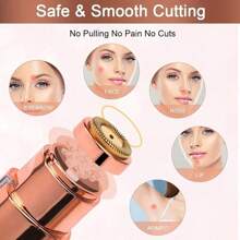 1 pieza Recortador de cejas eléctrico 2 en 1 para mujer, mini removedor de vello facial portátil con luz LED