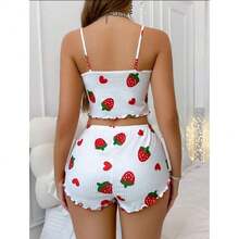 Kit 2 Baby Dolls For Women Leopard Print And Strawberry – Short Doll Sexy Summer Blogger Comfortable Pajamas - 黑與白 - 查看 6