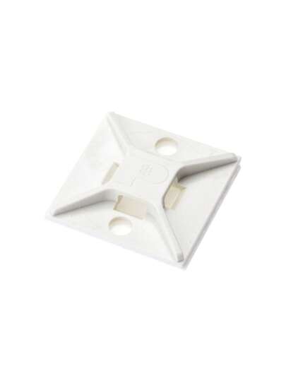Montaje-Sujetador Para Cable de 4 Vías, con Adhesivo, 25.4 x 25.4mm (1in x 1in)