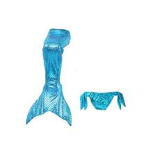 Traje de baño de disfraz de sirena para niñas, trajes de cola de sirena, ropa de disfraz que se puede nadar con pantalones cortos, se necesita usar con aletas - Multicolor - Ver 5