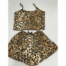 Kit 2 Baby Dolls For Women Leopard Print And Strawberry – Short Doll Sexy Summer Blogger Comfortable Pajamas - 黑與白 - 查看 9