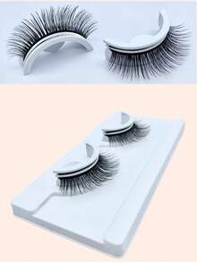 1 Pair Self-Adhesive False Eyelashes, Natural & Fluffy, Soft & Comfortable, No Glue Needed, Easy To Wear, Suitable For Daily And Holiday Wear - Natural Lashes - View 3