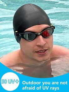 1 Pack Silicone Swim Cap Waterproof Non-Slip Comfortable Swim Cap High Elastic Swim Cap Unisex Swimming Equipment, Beach Essentials, Beach Accessories, Pool Float - Multicolor - View 4