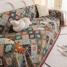 Bohemian Sofa Throw Blanket | Reversible Washable Cover | Home Decor Gift For Living Room, Couch, Bed - 綠色 - 查看 6