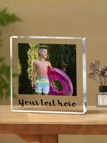 个性化第一个父亲节亚克力块，定制亚克力照片礼物，爸爸亚克力块礼物，父亲节纪念品，送给妈妈的礼物，庆祝爸爸的第一个里程碑 - 彩色 - 查看 1