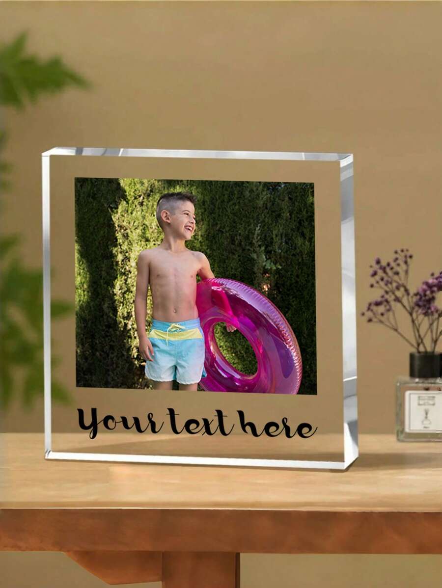 个性化第一个父亲节亚克力块，定制亚克力照片礼物，爸爸亚克力块礼物，父亲节纪念品，送给妈妈的礼物，庆祝爸爸的第一个里程碑 - 彩色 - 查看 1