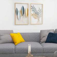 3pcs Metal Wall Decor Leaf 3D Colorful Painted Metal Wall Art For Living Room, Bedroom, Home Decor (Please Refer To The Last Image For The Bulk Item)