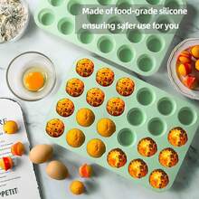 迷你硅胶纸杯蛋糕模具，迷你松饼模具 24 个硅胶模具，不粘迷你硅胶蛋挞模具，适用于纸杯蛋糕、迷你松饼、布朗尼 - 彩色 - 查看 7