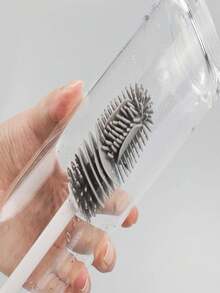 1pc Gray Long-Handle No-Dead-Angle Cup Brush For Cups, Pots, Bottles, Tea Pots, Cleaners