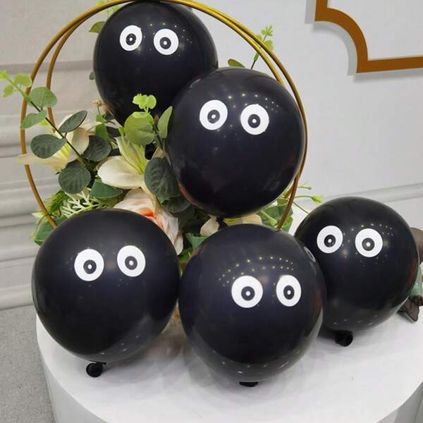 36pcs Eye Black Latex Balloons, 12inch Black Eye Printed Balloon, Funny Balloons, For Halloween Party Decorations Supplies, Bachelorette Party, Birthday Party, Anniversary, Photo Studio Photo Background, Various Festival Photo Background Decorations