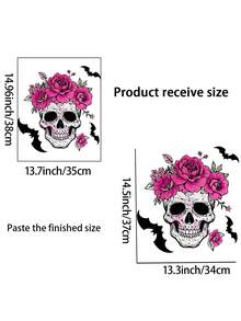 1 件粉色花朵骷髅墙贴 14.96 * 13.7 英寸 适用于卧室客厅书房墙壁装饰墙贴贴纸趣味生日礼物节日装饰贴纸壁纸墙纸房间装饰厨房客厅装饰家居装饰万圣节装饰秋季装饰万圣节装饰万圣节装饰 - 彩色 - 查看 6