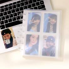 Youcheng Youpin 1 álbum de fotos, pasta para cartões de fotos K-POP de 3-3,5 pol., porta-cartões de fotos com 4 bolsos, porta-cartões de fotos, livro de cartas de jogos de anime, pode conter cartões de K-pop/cartões esportivos/cartões de beisebol, etc.