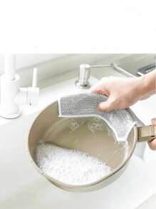 12/10/8/6/4/1pc Two Styles Randomly Shipped,Magic Cleaning Cloth Thickened Double -Sided Metal Steel Wire Rags Kitchen Dish Pot Washdishing Cloths Towel Clean Tools