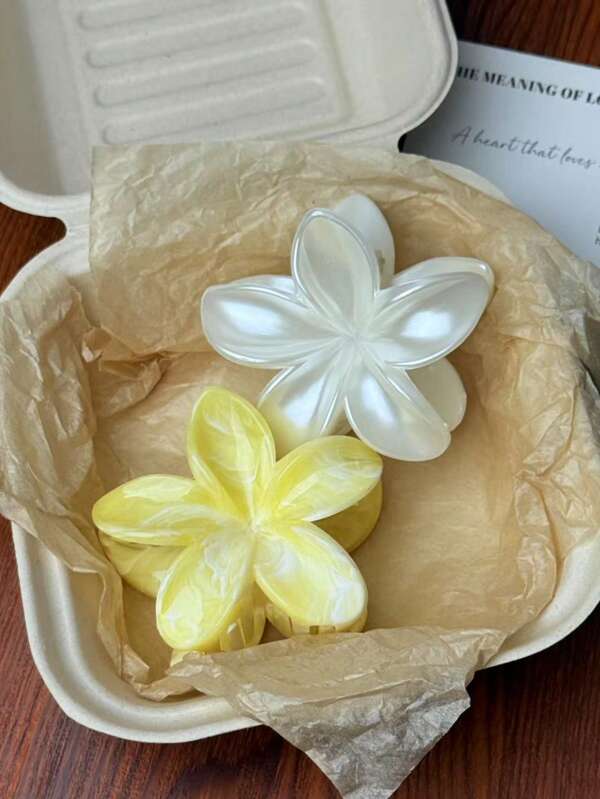 2 piezas de pinzas para el cabello con diseño de flores de margarita en estilo tie-dye para mujeres, accesorios de cabello simples y casuales para uso diario, apropiados para usar en la playa o de vacaciones