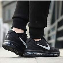Nike 男款 Air Max 2017 舒適簡約防滑減震透氣回彈低筒休閒跑步鞋 - 黑色 - 查看 8