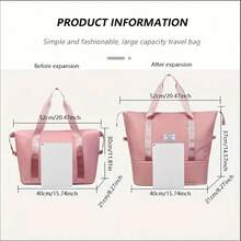 Travel Large Capacity Storage Bag, Zipper Portable Sports Bag, Multi-Functional Fitness Handbag - 黑色 - 查看 8