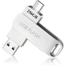 2-In-1 USB Flash Drive 128GB 256GB USB High Speed U Disk, 256gb Type-C Metal Pen Drive For PC/Laptops/Tablets/Mobile PhonesCar Audio/Game Console/Audio