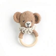 1pc Crochet Animal Rattle Doll, Knitted Cartoon Doll Prop, Baby Photography Decor Rattle - Multicolor - View 8