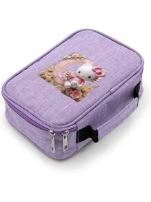 Sanrio Trousse à crayons à fermeture éclair grande capacité avec motif imprimé Lettre Hello chat - Étui à crayons multifonctionnel avec 72 fentes, étui à crayons de couleur portable avec 2 housses amovibles, trousse, sac scolaire, fournitures scolaires, rentrée scolaire