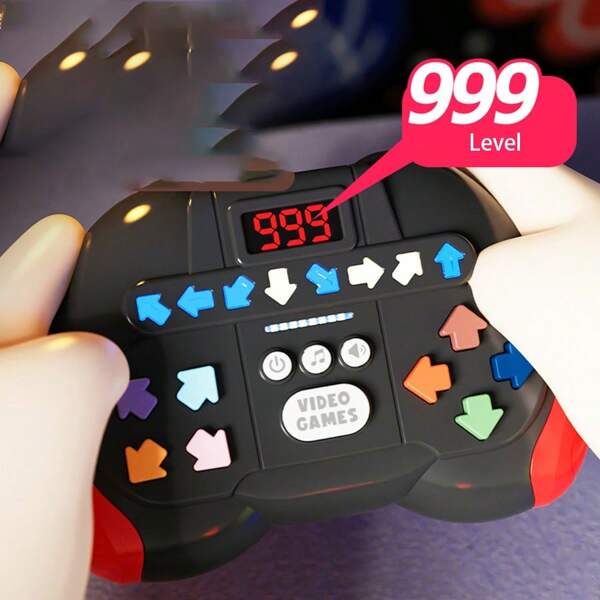 Máquina de juego con pantalla LCD Rhythm Master Rapid Push que desafía tu memoria, juego interactivo (Batería recargable incorporada, de larga duración)