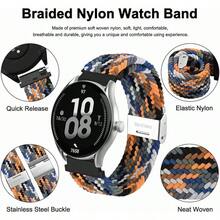 Correa de Reloj de Nylon Trenzado de 22mm para Hombres y Mujeres, Liberación Rápida, Hebilla de Acero Inoxidable Negra (Azul) - Camuflaje (hebilla plateada) - Ver 3