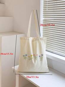 Bolso de tote de gran capacidad con estampado floral de moda minimalista para mujeres