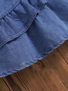 Girls' Summer Floral Trim Camisole Top + Skirt With Bow Ruffle Layered 2 Pieces Set, Girls' Casual Holiday Outfit