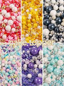 85g/3oz Virutas/Chispas decorativas de alta calidad para decorar tartas, cupcakes, galletas, helados, repostería y postres de fiestas, bodas, navidad y otras celebraciones. Decoraciones con perlas. - Multicolor - Ver 2