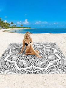 1pc New Outdoor Waterproof Anti-Sand Digital Printed Picnic/Beach Blanket, Fashion And Fresh Pattern, Suitable For Camping And Picnics