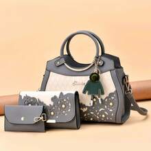 Women Top Handle Bags - 灰色 - 查看 4