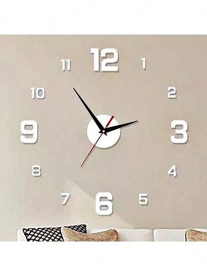 Pc, Creative DIY Digital Wand Clock, 3D Acrylic Three Dimensional Texture Home Frameless Silent Bedroom, Living Room, Office, Dining Room Art ation view 7
