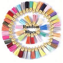 50/80/100 piezas Borlas de 38mm de diámetro a granel de colores variados - Colgantes con borlas para hacer manualidades, llaveros, joyería y talla grande