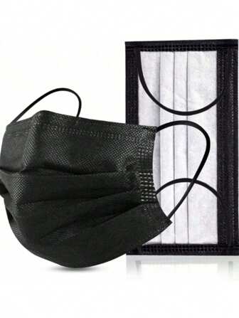 50pcs Disposable Non-Woven Face Mask, Breathable & Comfortable, Ear Loop Design, Suitable For Outdoor, Travel, Gathering, Office