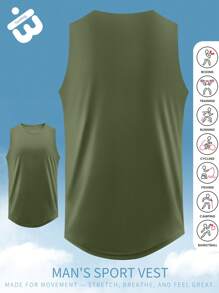 Hombres y jóvenes Suéter ligero y suave de tela de secado rápido Cuello de tripulación Modelo básico Casual Sencillo Camisetas de manga corta para escalada Tops de tirantes Sudaderas Ajuste clásico Chaleco Hombres Día de Acción de Gracias Primavera, verano y otoño Ropa deportiva para exteriores para hombres