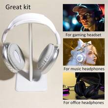 1 件优质铝合金支架耳机支架 - 时尚游戏和办公室耳机架，坚固的底座，节省空间的设计，适合在游戏室和工作区展示耳机，适用于办公室、宿舍和家庭使用的耳机配件耳机支架