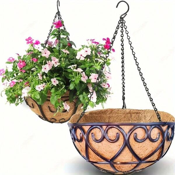 1pc Metal Hook For Hanging Planter Basket, Wall Mounted Planter, Easy To Install Gardening Tool For Outdoor Garden, Porch, Balcony Decor - Casual Style Outdoor Planter Stand, Garden Plant Container Accessory