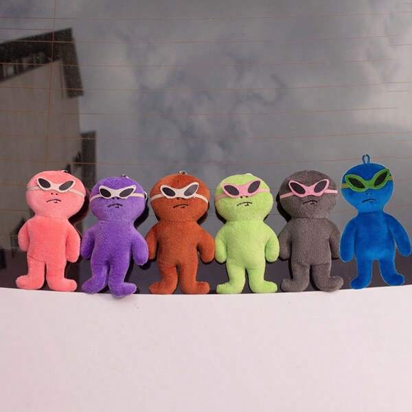 Porte-clés peluche mignon de poupée extraterrestre, pendentif de poupée de dessin animé amusant