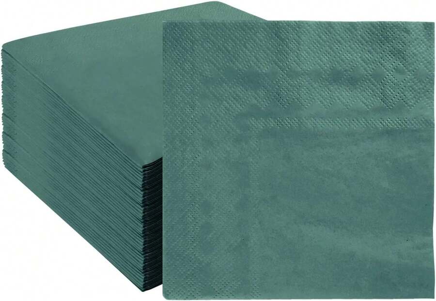 50 Pieces 3-Ply Green Napkins Disposable Folded 5 X 5 Inches Cocktail Napkins Paper Napkins For Dinner Wedding Birthday Party Dessert Napkins - Green - View 1