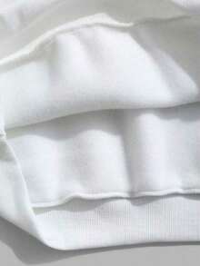 Zukker Men's Crew Neck Sweatshirt Cotton Coat Flannel Cold Weather Blouse Immediate Shipping - White - View 3