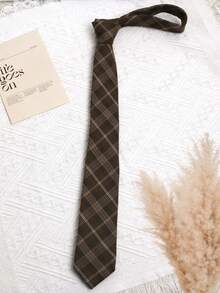 1条女士休闲条纹格子图案可爱JK领带，适合上学、日常、街头搭配连衣裙，也适合圣诞装饰 - 彩色 - 查看 8