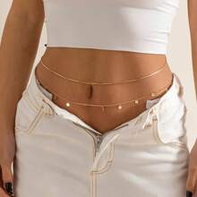 1 peça sutiã sexy com contas de praia multicamadas, biquíni prateado dourado, corrente de cintura para barriga, contas de pérola, corrente de barriga de cristal, borla, cristal, strass ajustável, biquíni de praia, cintura, cinto, conjunto de joias para barriga, férias na praia, acessórios para festa de boate para mulheres e meninas, acessórios abdominais femininos elegantes e sensuais, adequados para ocasiões de praia ou festivais, acessórios casuais, design simples, construção requintada.
