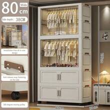 5/4/3/2/1 Layer Freestanding Baby Wardrobe Closet, Folding Clothes Storage Cabinet, Multilayer Children Dresser, Home Garment Organizer