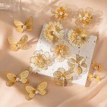 JOJELOO 1 Pair Of High-End Gold Hollowed Out Butterfly Earrings, With A Female Style And Niche Design, Exaggerated Earrings