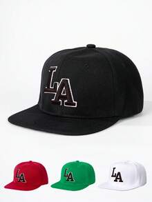 1pc Embroidered Gothic LA Letter Adjustable Flat Brim Baseball Cap, Outdoor Sun Protection Casual Hat Suitable For Spring, Autumn, Travel, Beach, Y2K Style For Boys And Girls - Flat Brim Baseball Cap - View 15