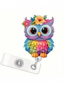 1 Stück Ausziehbare Ausweis-Clip Halterung mit Eule Design, Ausweishalter Clip geeignet für Krankenschwestern, Studenten, Ärzte, Büro Mitarbeiter Ausweisclip, Schulmaterial, Einschulung