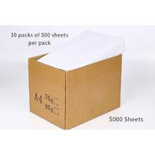 5,000 张 A4 白色双面打印纸、办公复印纸、不出血复印纸、8.5 x 11 英寸、20 磅、92 亮白色学校用品、返校