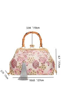 Bolso de mano estilo vintage de alta gama y exquisito para bodas, bolso de fiesta con correa de hombro de cadena metálica para mujeres