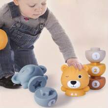 Kids Soft Bowling Toy Set With Stacking & Nesting, Indoor Outdoor Activity Play Game, Early Learning Toy For Animals, Numbers & Colors, Fun Gift For Toddlers