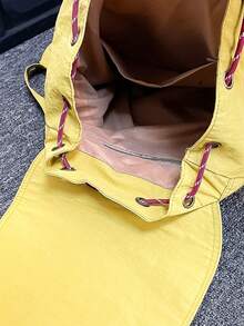 Mochila com Estampa de Letra Bicolor da Moda, Bolsa de Armazenamento de Grande Capacidade, Alça de Ombro Ajustável, Adequada para Estudantes, Viagens, Férias, Uso ao Ar Livre